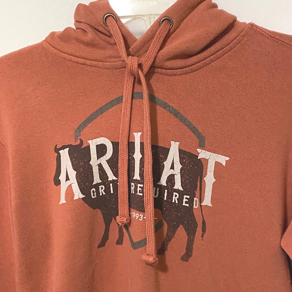 Ariat Grit Required Womens Hoodie S Rusty Orange Work Western Cowboy Beef Cattle